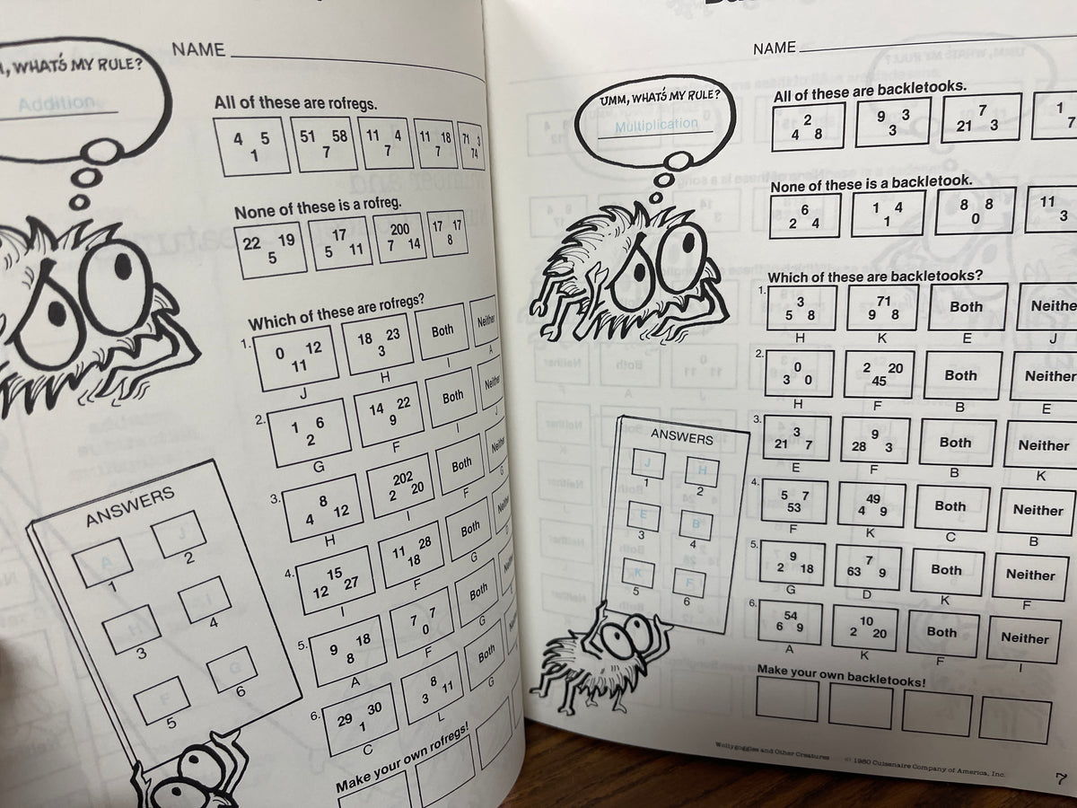 Wollygoggles and Other Creatures Thomas C O’Brien 1980 Math Thinking Skills UNUS