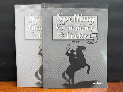 Spelling, Vocabulary, and Poetry 5 Tests & Key Set (5th Edition)
