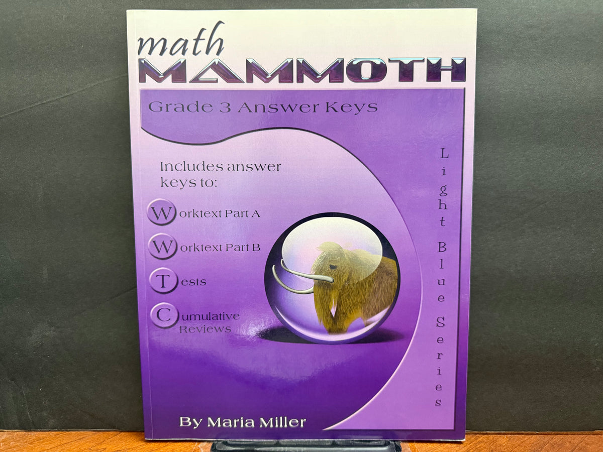 Math Mammoth Grade 3 Answer Keys (2022 Edition, Full Color)