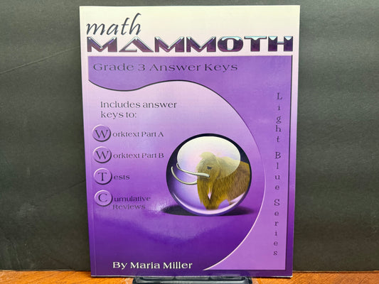 Math Mammoth Grade 3 Answer Keys (2022 Edition, Full Color)