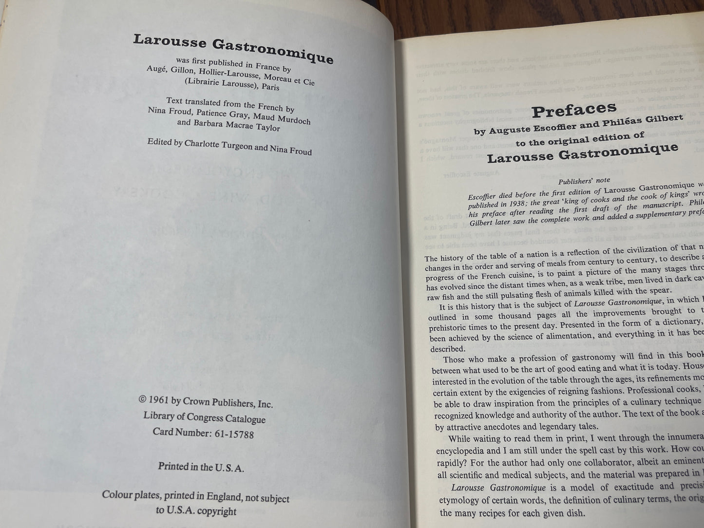 Larousse Gastronomique 1961