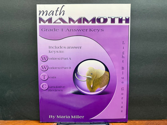 Math Mammoth Grade 1 Answer Keys (2018 Edition, No Color)