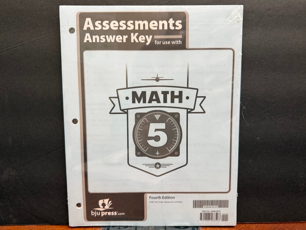 Math 5 Assessments Answer Key (4th Edition)