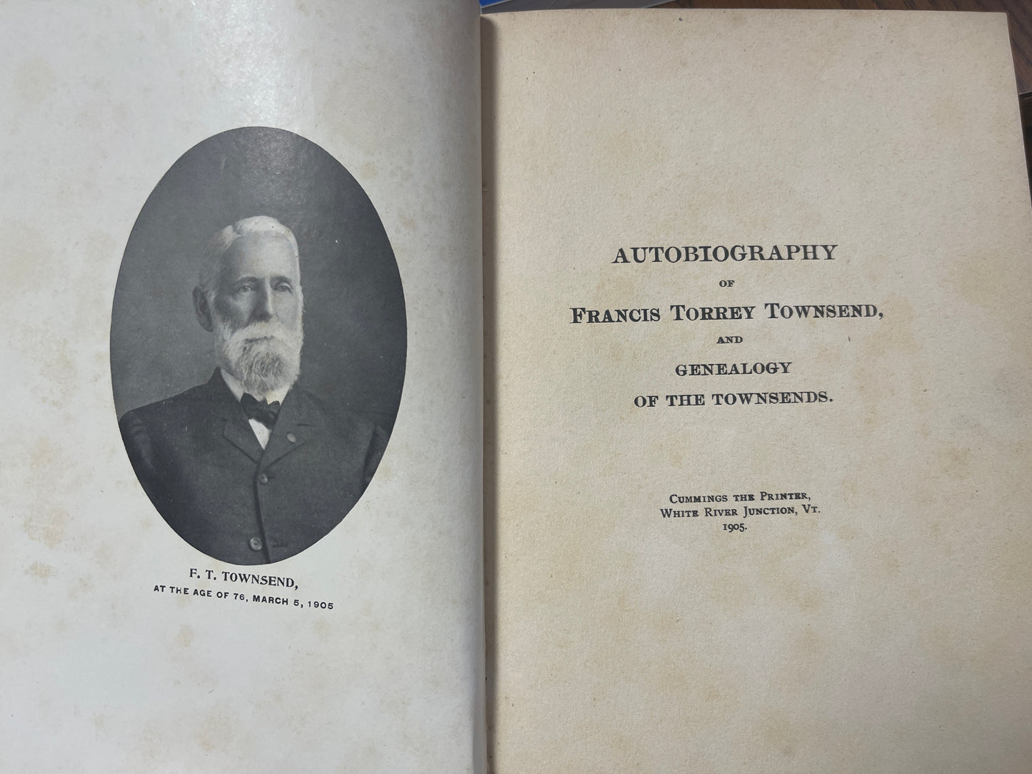 1905 Autobiography Francis Torrey Townsend Genealogy ORIGINAL + Civil War Roster