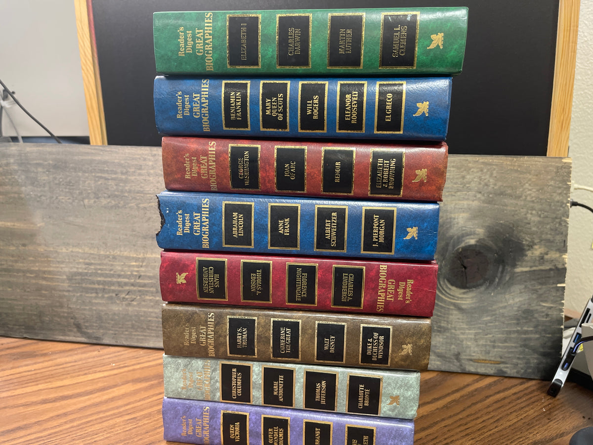 Reader’s Digest Great Biographies 8 Volume Hardcover Set Vintage 1987-1990