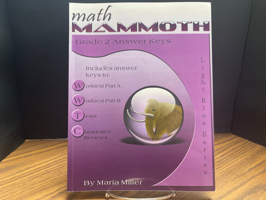Math Mammoth Grade 2 Answer Keys, with color